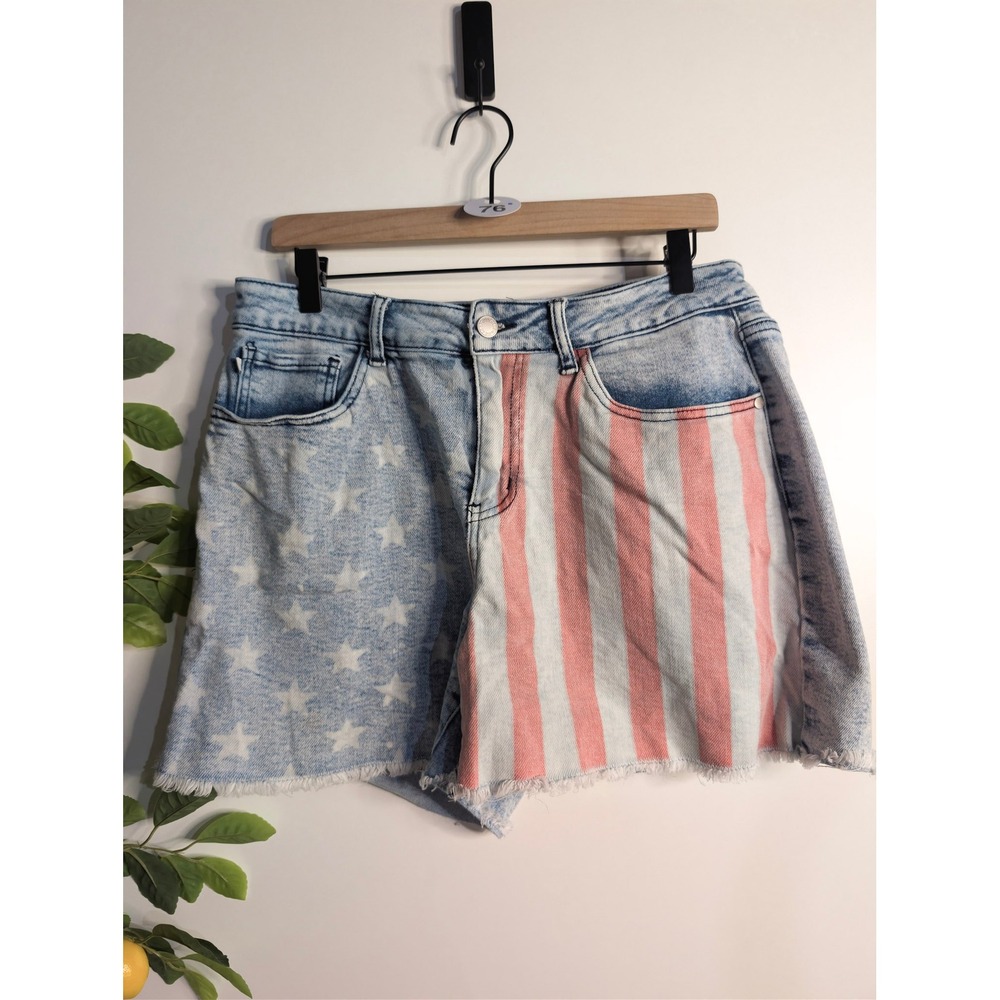 Judy Blue American Flag Denim Shorts Sz 2XL